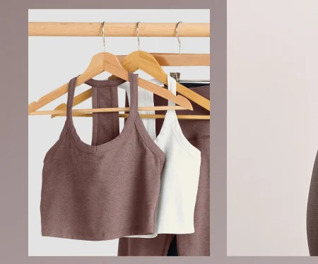 Spacedye On The Up Cropped Tank in Woodland Heather