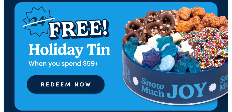 FREE Holiday Tin when you spend $59+; Redeem Now