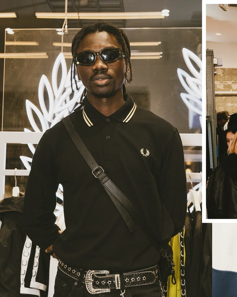 Male wearing a Black / Champagne Fred Perry Shirt at the Fred Perry x CRAIG GREEN Launch Party in Berlin