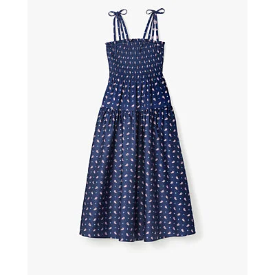 Paisley Foulard Smocked Dress