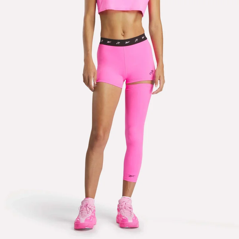 Image of Reebok x Angel Reese Mini Shorts & Sleeve Paradise Pink