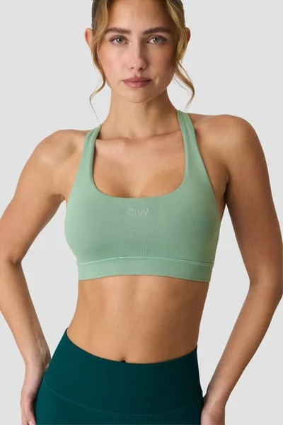 Image of Define Seamless Racer Back Sports Bra Light Moss Green