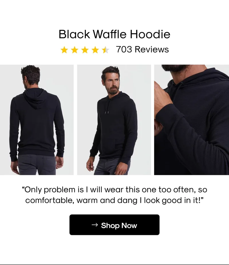Black Waffle Hoodie