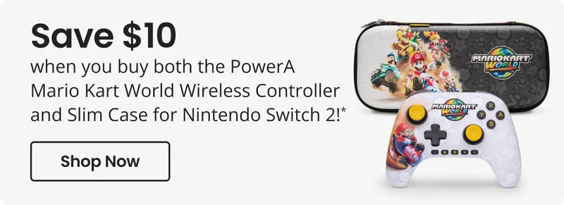 Save $10 when you buy both the PowerA Mario Kart World Wireless Controller and Slim Case for Nintendo Switch 2!* | Shop Now