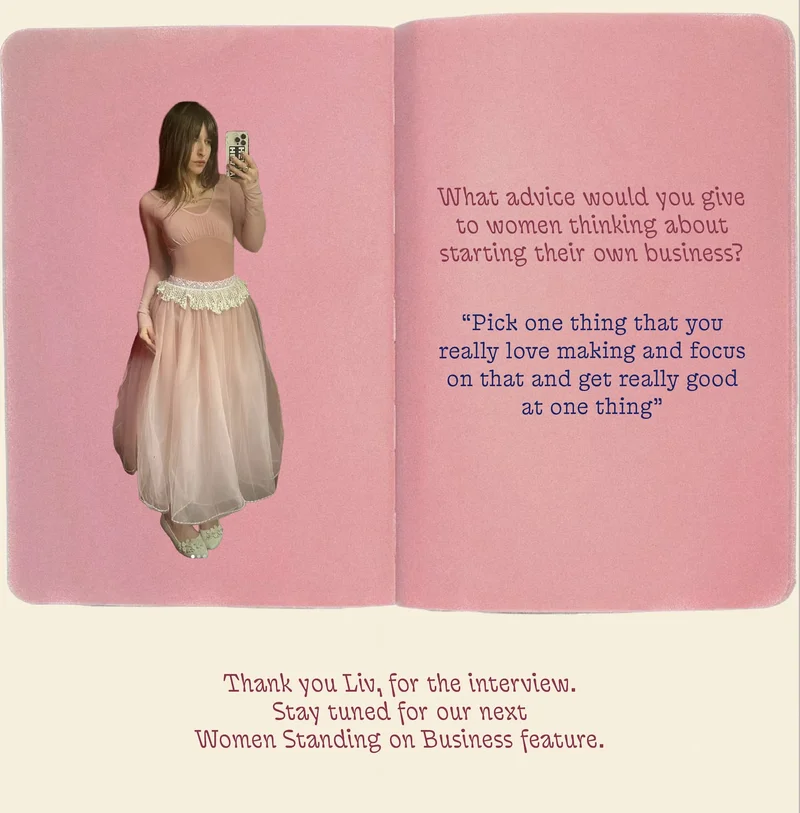 Women standing on business