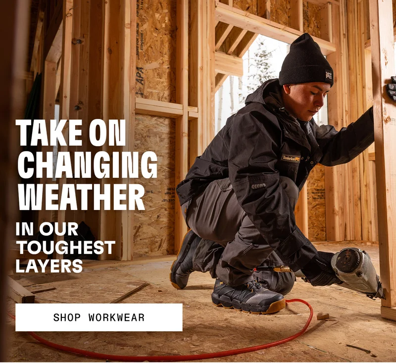Take on changing weather in our toughest layers. Shop Workwear.