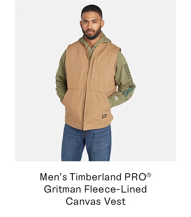 Men's Timberland PRO Gritman Fleece-Lined Canvas Vest