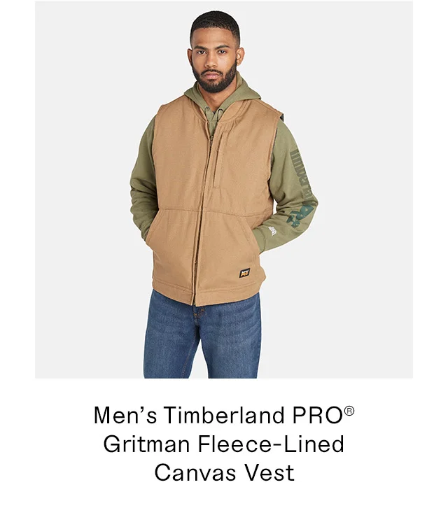 Men's Timberland PRO Gritman Fleece-Lined Canvas Vest