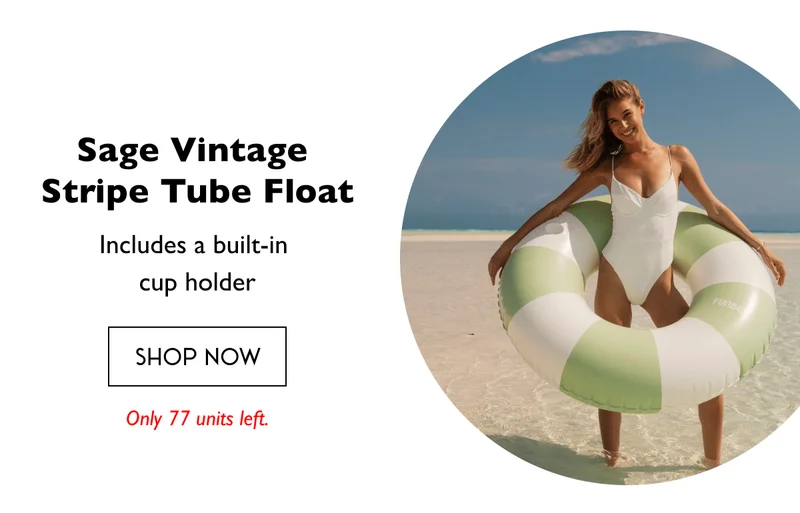 Sage Vintage Stripe Tube Float