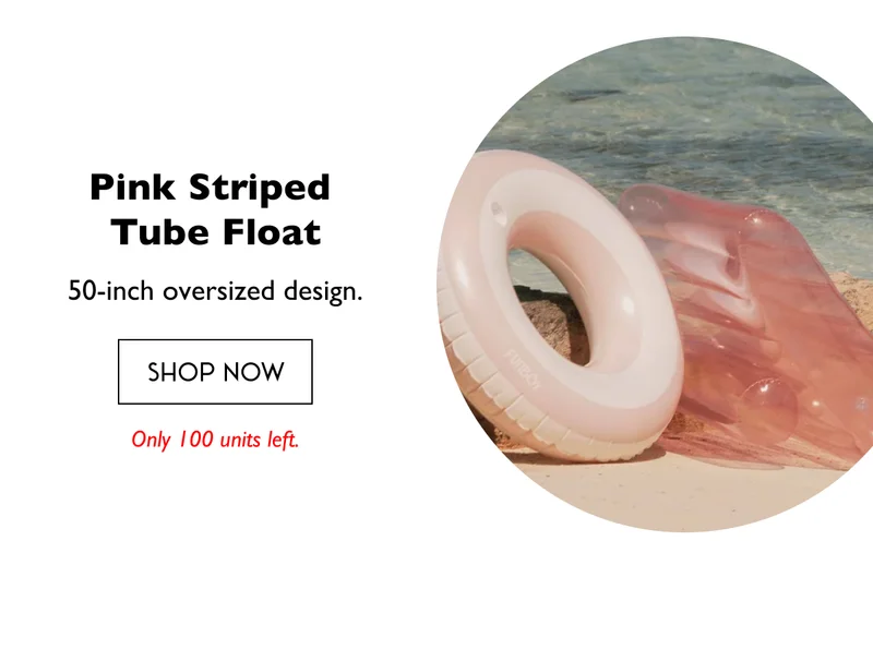Pink Striped Tube Float