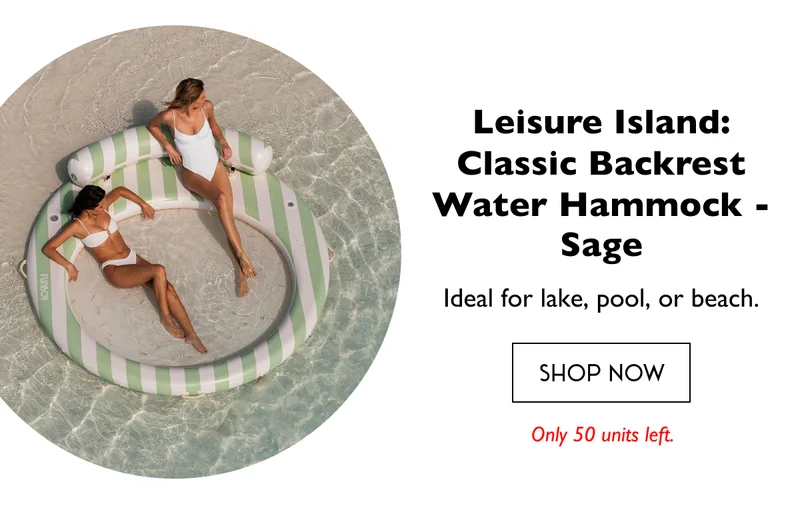Leisure Island: Classic Backrest Water Hammock - Sage