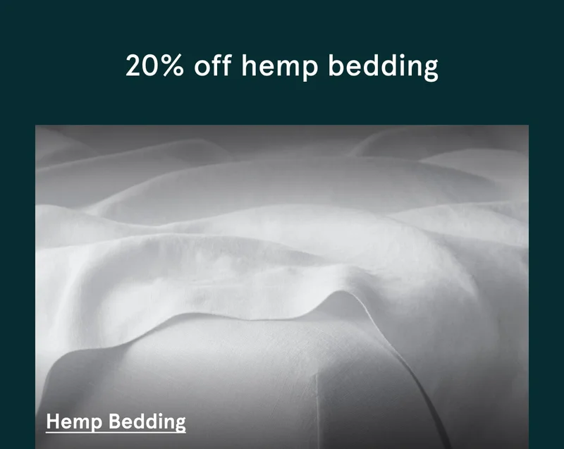 20% Off Hemp Bedding