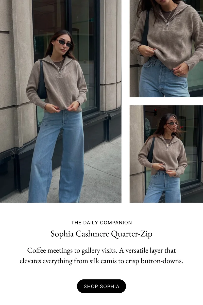 Sophia Chunky Cashmere Quarter Zip Pullover