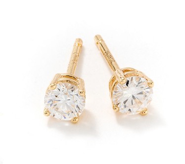 Fire Light Lab Grown Diamond 0.25cttw Stud Earrings, 14K Gold