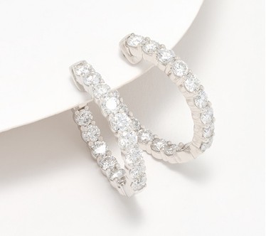 Fire Light Lab Grown Diamond 3 cttw Hoop Earrings, Sterling Silver