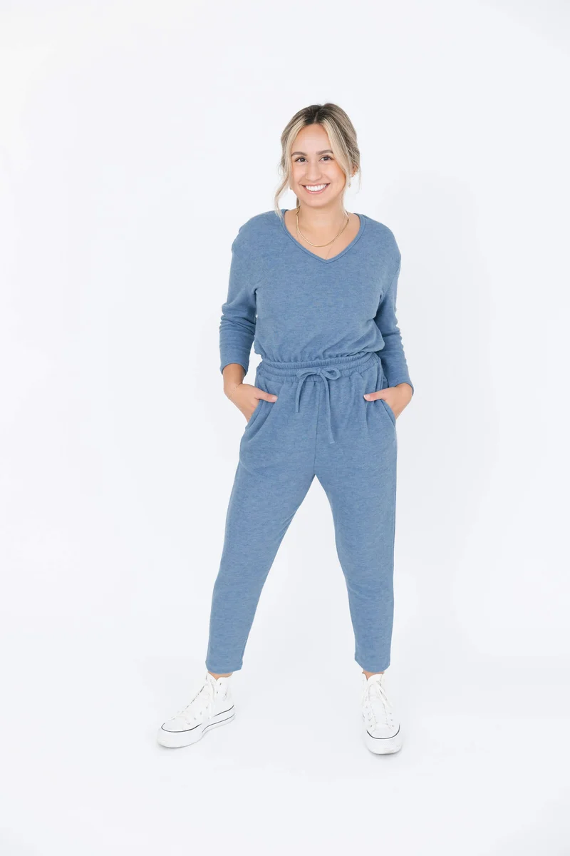 Image of Chelsea Romper in Coronet Blue
