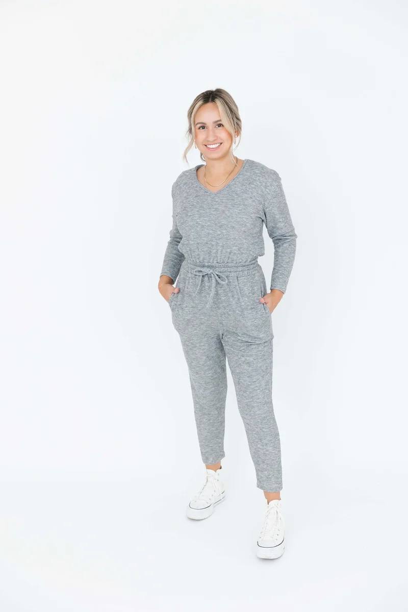 Image of Chelsea Romper in Fog Grey