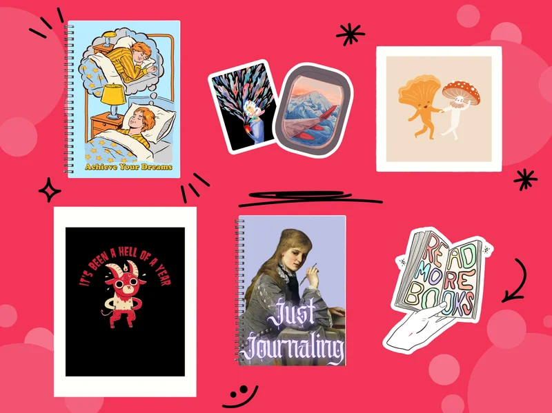 Notebooks, Stickers, Art Prints