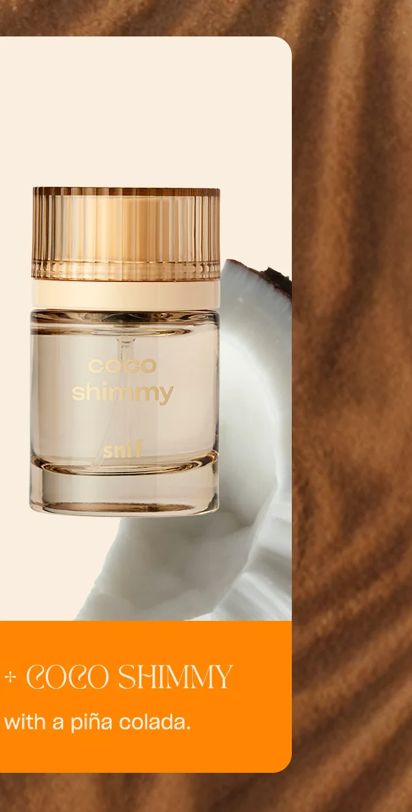 only sunshine + coco shimmy: take your sunshine with a piña colada.