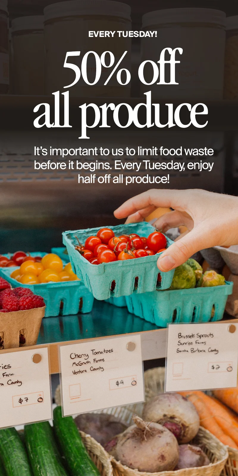 50% off Produce