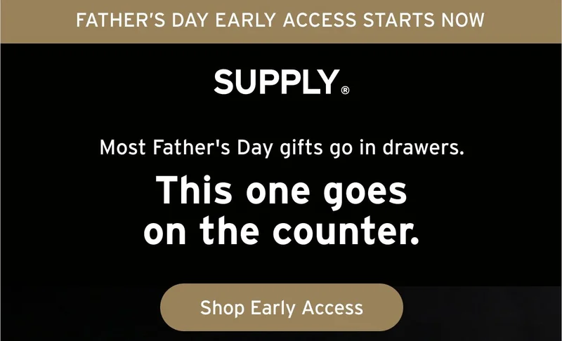 SUPPLY. Angle is everything. Button: Shop Razors