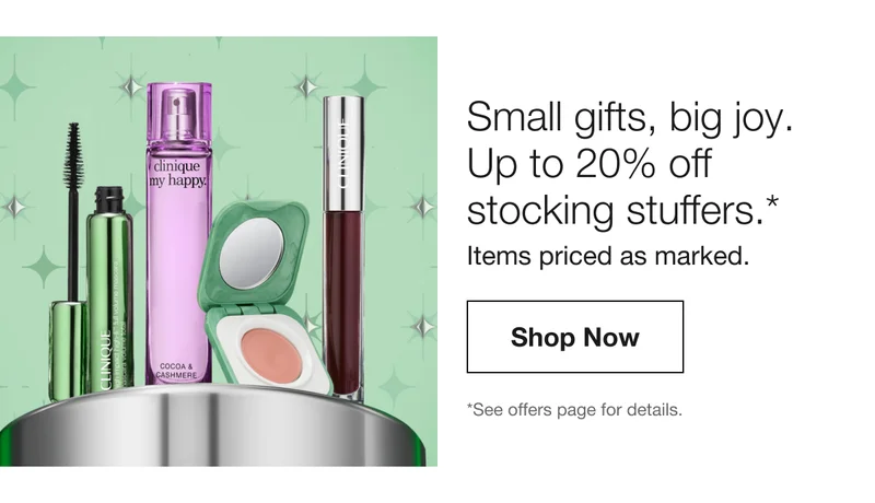 Small gifts, big joy. Up to 20% off stocking stuffers.* Items priced as marked. Shop Now | *See offers page for details.