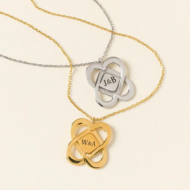 Personalized Forever Entwined Hearts Necklace