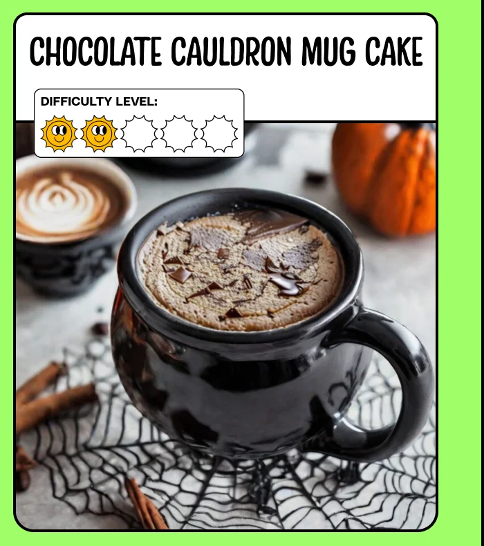 Chocolate Cauldron Mug Cake