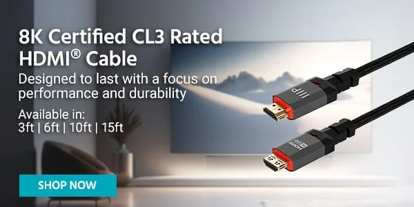 8K Certified CL3 Rated HDMI® Cable. Designed To Last With A Focus On Performance And Durability. Available In: 3ft, 6ft, 10ft, 15ft. Shop Now.