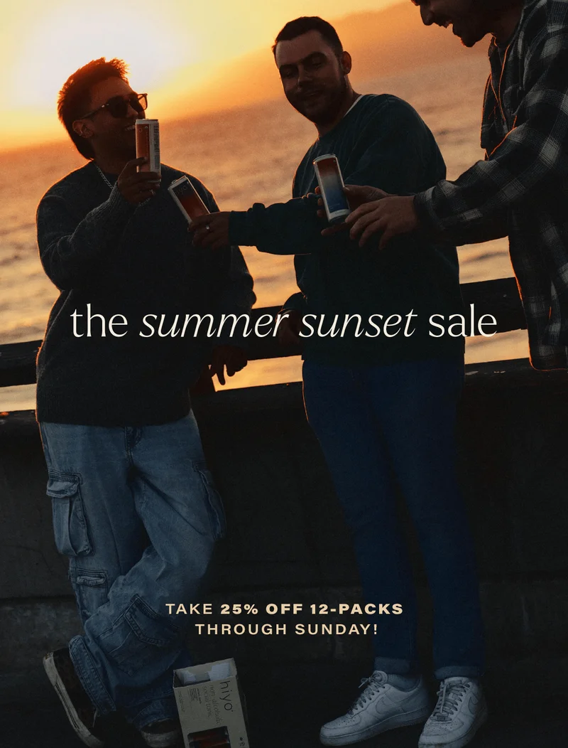 THE SUMMER SUNSET SALE: take 25% off 12-packs through sunday!