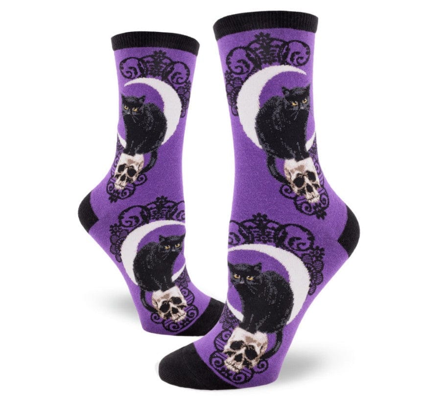 Image of Black Cat Moon Women's Crew Socks