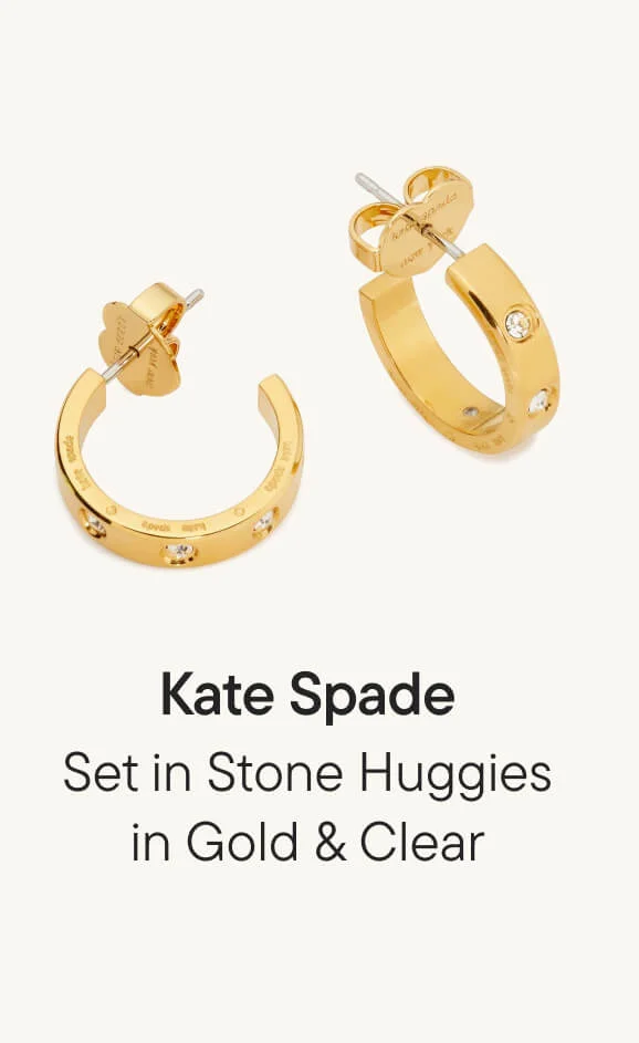 Set in Stone Huggies in Gold Plating & Clear