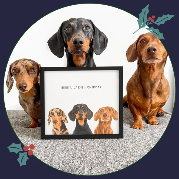 Modern Pet Portrait - Three Pets