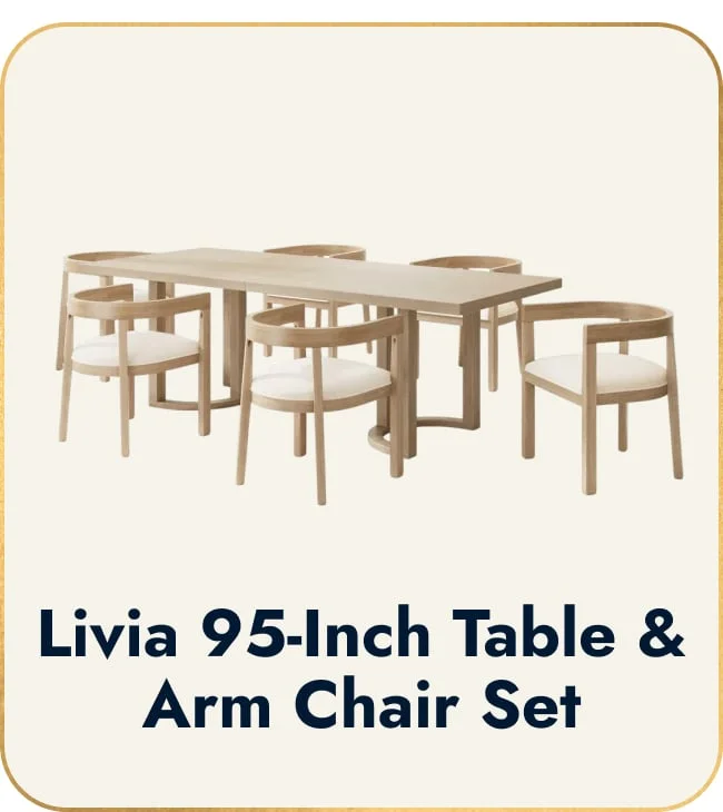 Livia 95-Inch Table & Arm Chair Set