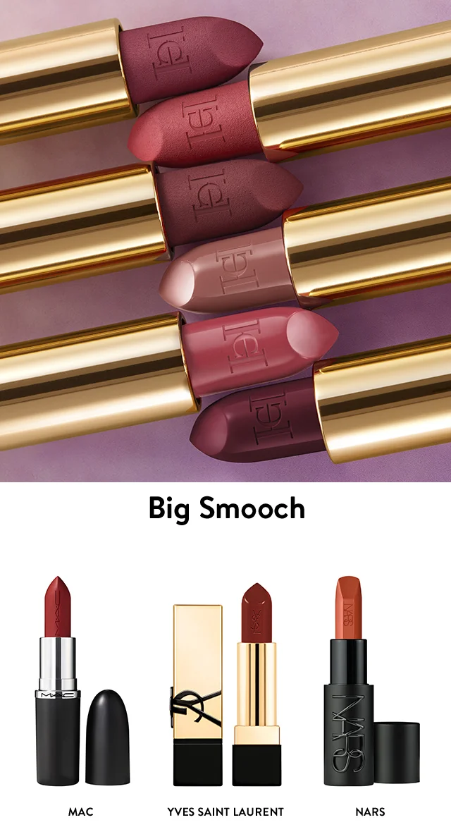 MAC Macximal Sleek Satin Lipstick. YSL Lipstick. NARS Explicit Lipstick.