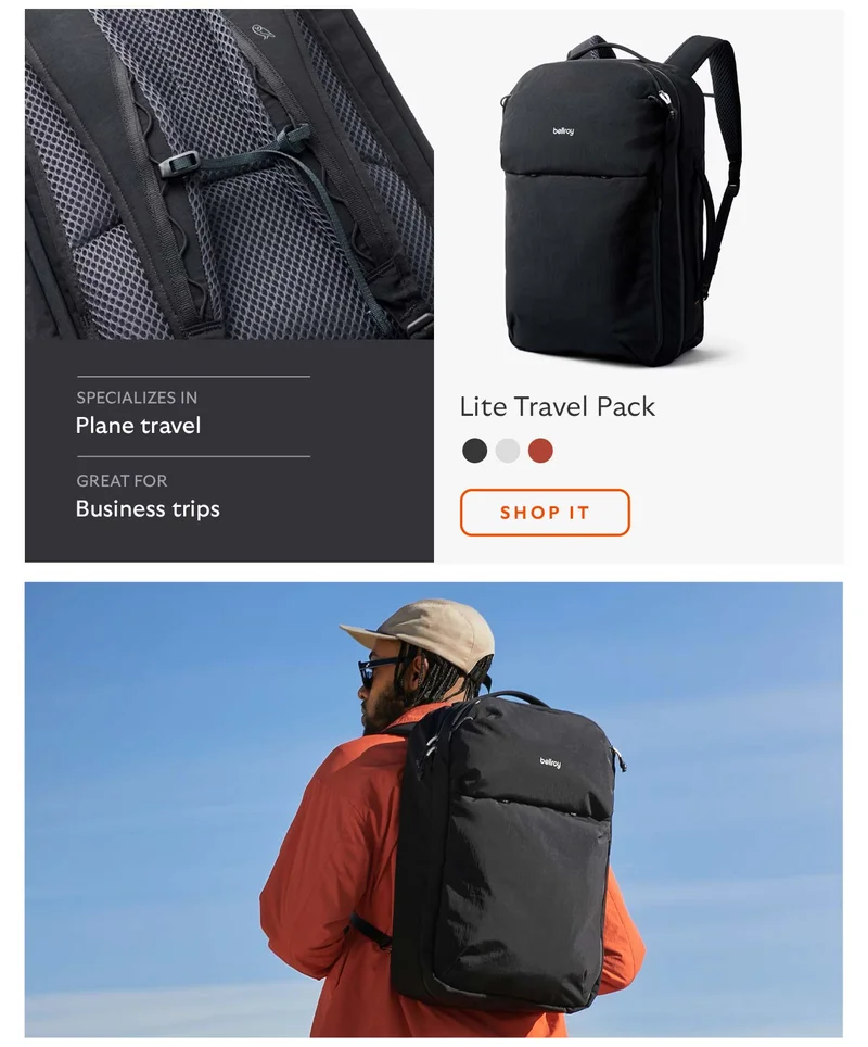 Lite Travel Pack Specialises in: PLANE TRAVEL Great for: BIG WORK DAYS