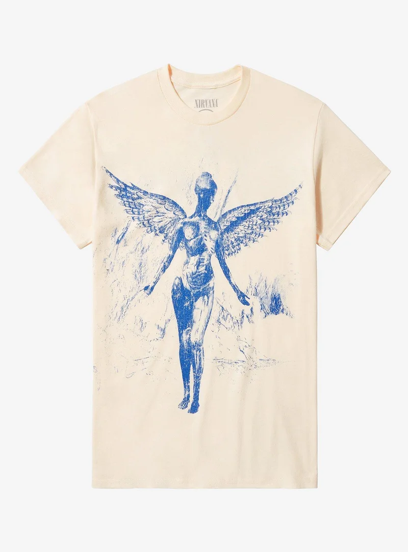 Nirvana Blue In Utero Angel Boyfriend Fit Tee