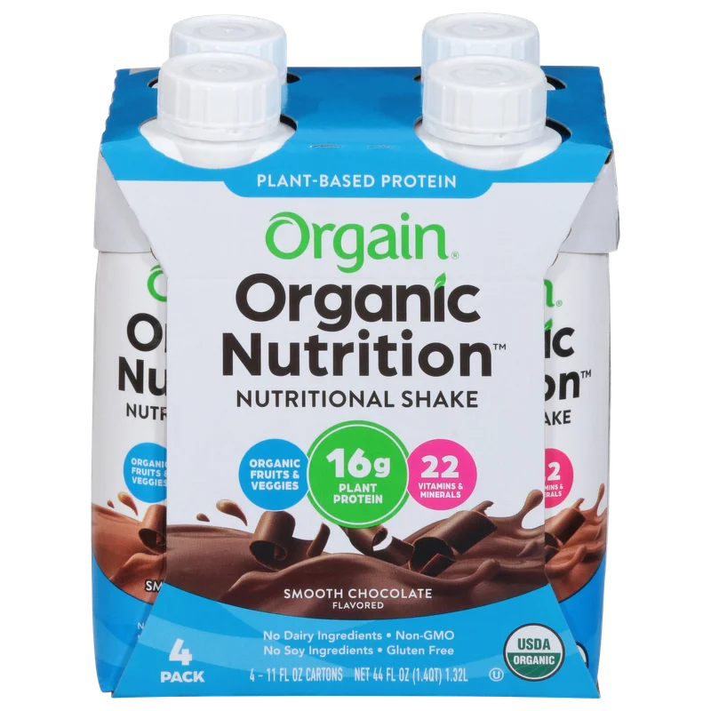 Image of Orgain Organic Vegan Chocolate Protein Shake (4 Pack)
