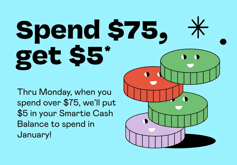 Spend $75, Get $5!