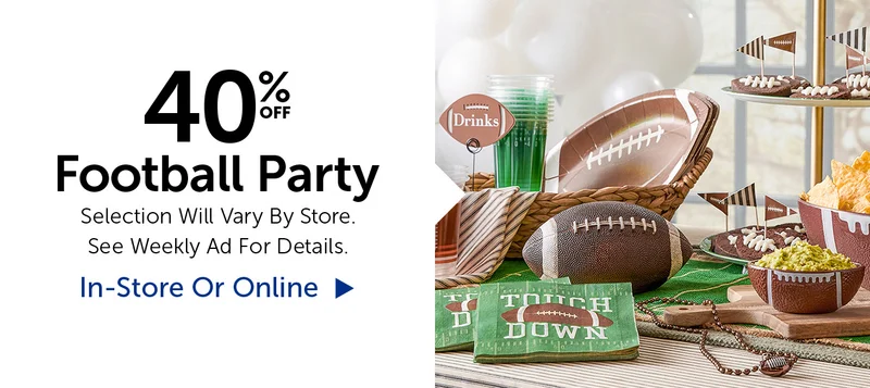 40% Off Football Party - Select Categories