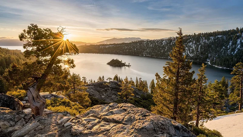 Image description: Sunrise at Emerald Bay, Lake Tahoe, CA.