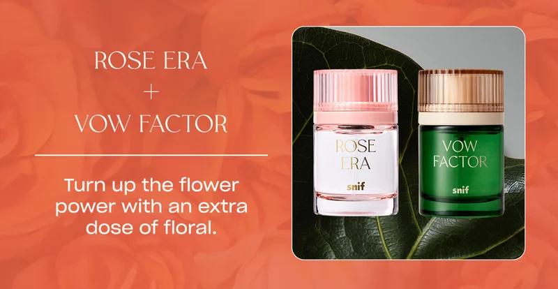 rose era + vow factor turn up the flower power with an extra dose of floral.