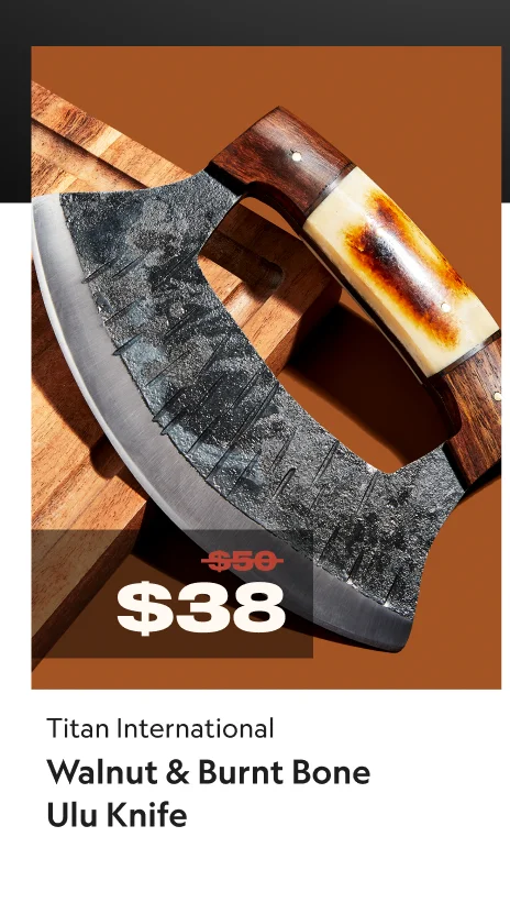 Walnut and Burnt Bone Ulu Knife