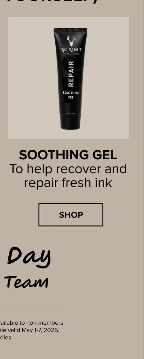 sothing gel - to help recover and repair fresh ink - shop