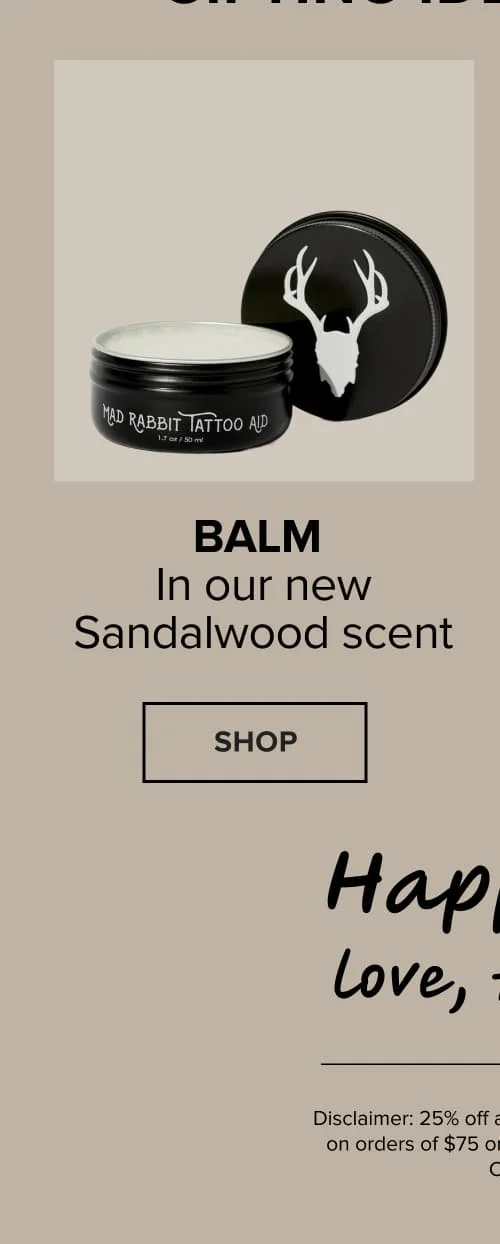 Balm - in our new sandalwood scent