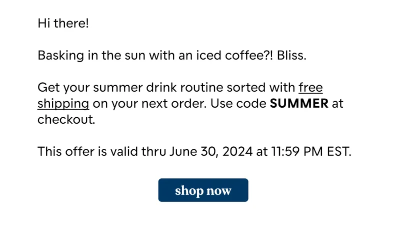 free shipping now