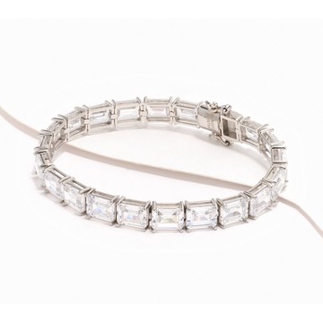 Diamonique Choice of Cut 8mm Tennis Bracelet, Sterling Silver