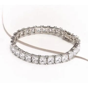 Diamonique Choice of Cut 6mm Tennis Bracelet, Sterling Silver
