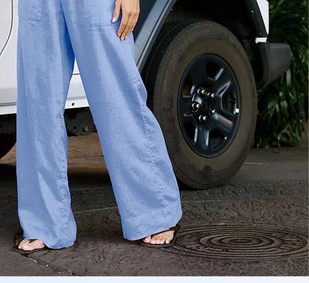 SoftWash Linen Easy Wide Leg Pant 31"