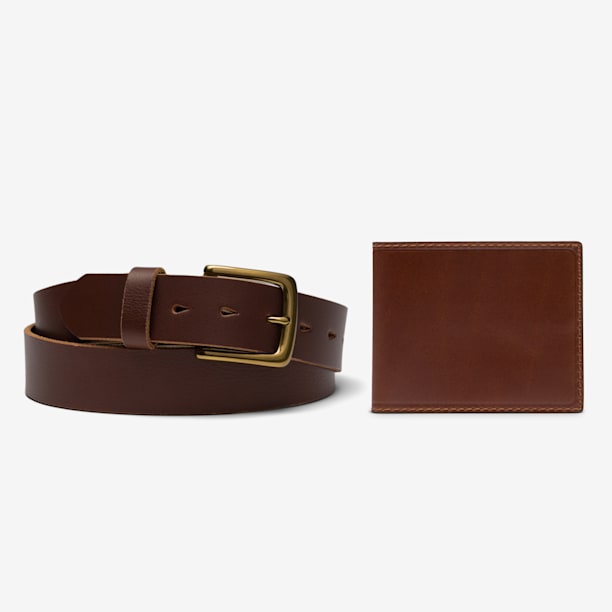 Leather Wallet & Belt Set